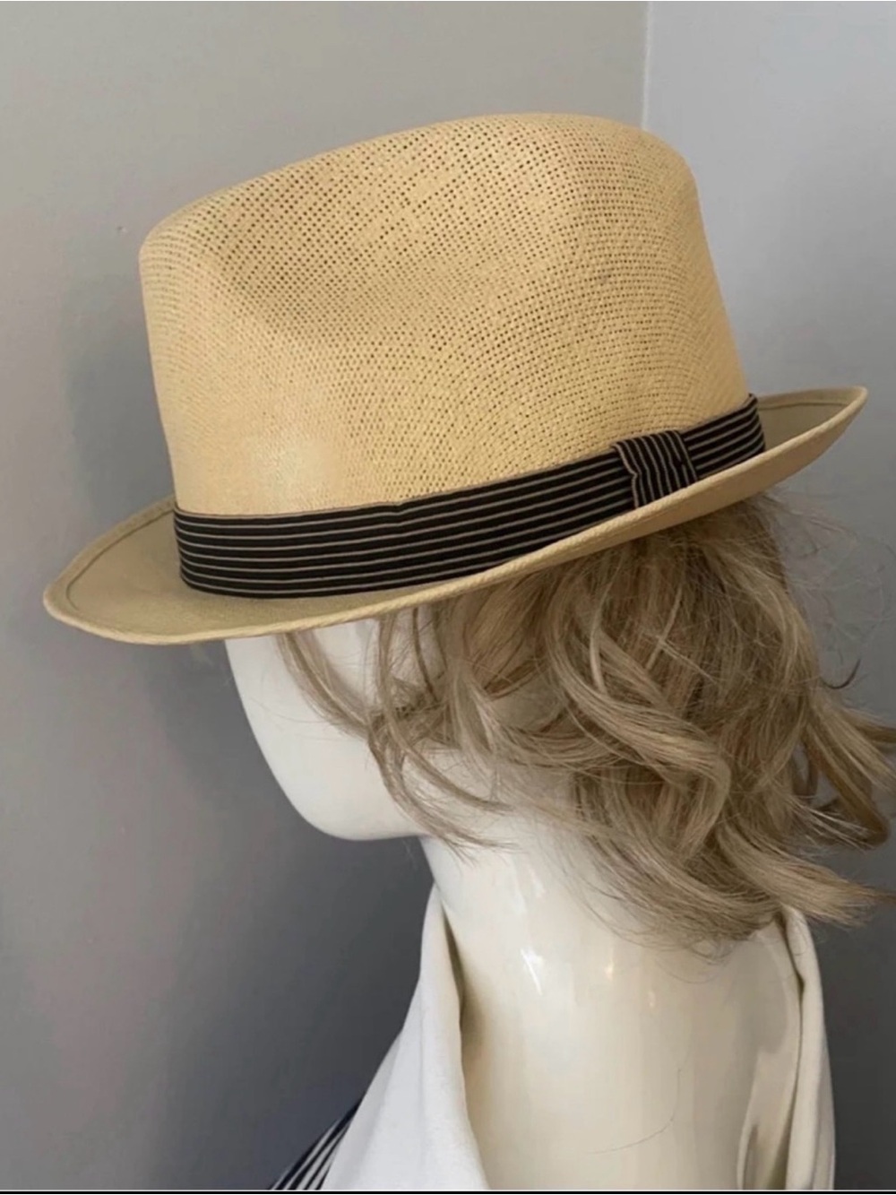Charly Classic Fedora Trilby Hat with Contrasting Striped Band - Medium